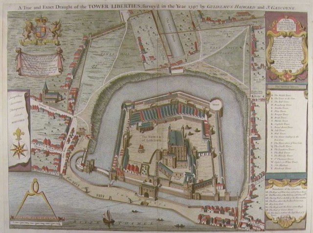 The Tower of London, 1597 by Haiward and gascoyne from http://www.royalarmouries.org