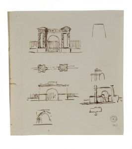 sketches by Soane for the design of the entrance gateway to Pitzhanger, 1800. Sir John Soane's Museum