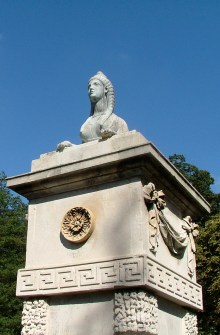 One of the restored sphinx gateposts at Chiswick David Marsh 2013