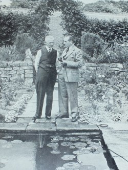 Streeter with Freddy Grisewood broadcasting from the sunken garden at Petworth, facing p.148, And Here is Mr Streeter, Geoffrey Eley, 1
