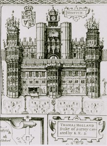 Nonsuch Palace from Speed's map of Surrey 1610