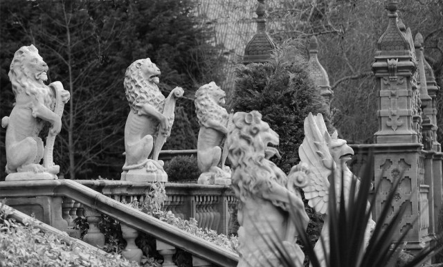 The beasts on the terrace at Crewe Hall image courtesy of William Bishop