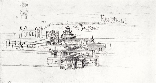 Drawing by Antony van den Wyngaerde Palace of Whitehall, c.1554-7 Ashmolean Museum Oxford