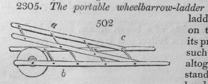 The portable wheelbarrow-ladder from Loudon's Encyclopedia of Gardening, 1838 edition