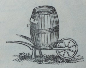 The water wheelbarrow from Loudon's Encyclopedia of Gardening, 1838 edition