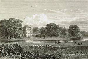  The remaining Tower of Cardinal Wolsey's Palace at Esher. Engraved by George Cooke from Cooke's Views in London and its Vicinity (1826-34)1827