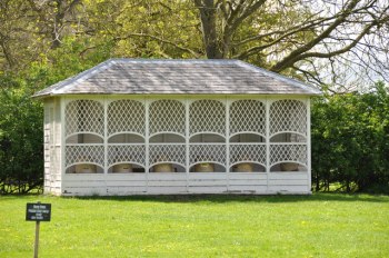 The Bee House near the Walled Garden in Attingham Park The Bee House is a rare listed building, dating from around 1805. © Copyright Mick Malpass and licensed for reuse under this Creative Commons Licence.