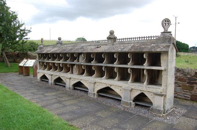 The Bee Bole at Hartpury Bee Shelter, Hartpury A stone, freestanding and decorative structure with 28 "boles" © Copyright Julian P Guffogg and licensed for reuse under this Creative Commons Licence.