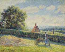 Woman Pushing a Wheelbarrow, Éragny, Camille Pissaro, 1890 Christies