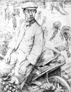 Gardener and Tortoise, Herbert Freeth, Garden Museum