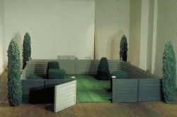 The enclosed garden, 1970 400 x 400 x 160cm Styrene, polypropolene and flock fibre Installation Richard Feigen Gallery