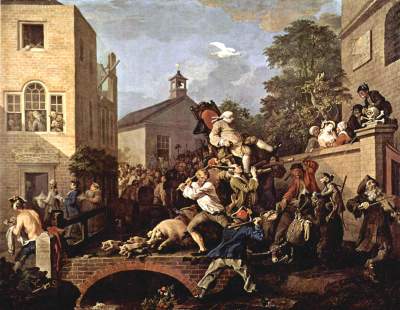 Chairing the Members, William Hogarth, 1755 Sir John Soane Museum