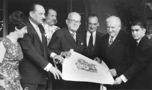 Louisette Meilland, Harry Wheatcroft, le Président Vincent Auriol, Le Sénateur Raybaud, Antoine et Alain Meilland