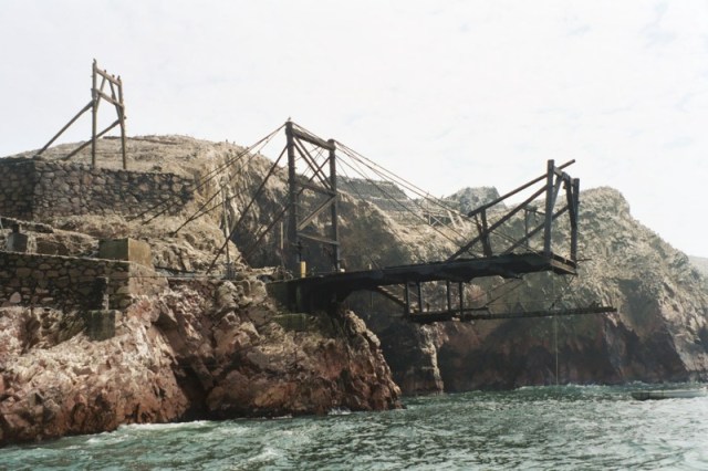 Remnant mining infrastructure on Peru’s now guano-denuded islands. from https://freeassociationdesign.wordpress.com/2010/09/10/islands-and-post-peak-guano/