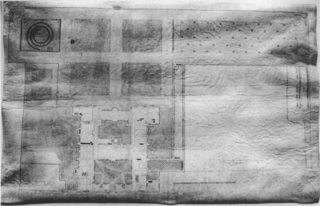 A plan of William Cecil's garden in the Strand [courtsey of the Trsutees of the Burghley Esate] from Husselby, Jill, and Paula Henderson, "Location, Location, Location! Cecil House on the Strand". Architectural History 45 (2002)