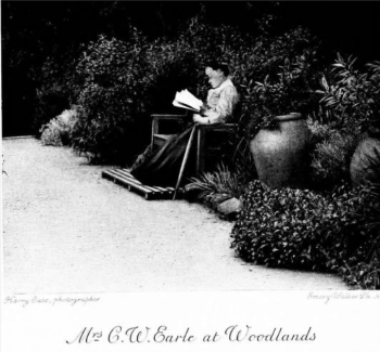 Mrs Earle on the terrace at Woodlands from Pot POurri mised by two