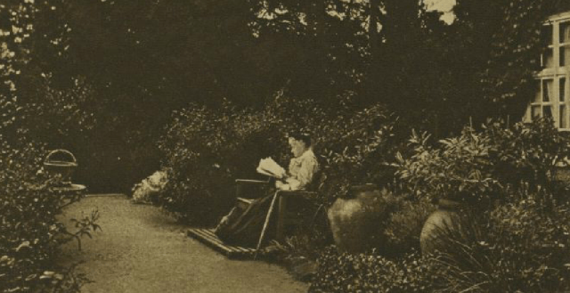 The author in her Surrey garden from Illustrated Lopndon News, 24th May 1913