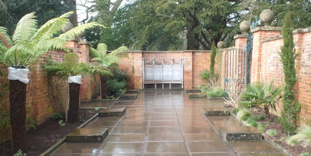 A rather wet tropical courtyard