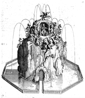 Design for a Mount Parnassus from De Caus, Les Raisons des Forces Mouvement, 1615
