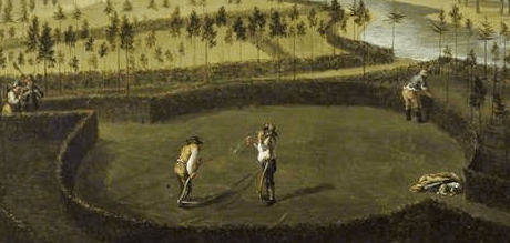 Detail from Pieter Rysbrack A View of Chiswick House Gardens from the West towards the Bagnio 1729-31