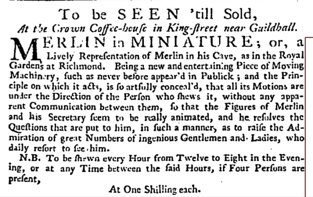 London Daily Post and General Advertiser (London, England), Saturday, May 26, 1739;