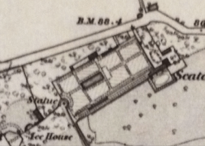 The NW corner oof the grounds and the kitchen garden from the 1865 OS map
