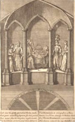 The waxwork figures inside Merlin's Cave