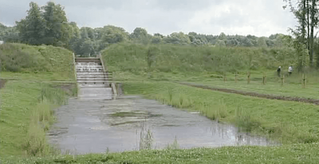 The cascade coming down from the lake into the Bottle Pond, in front f the Bono Retiro, from Reawkeneing
