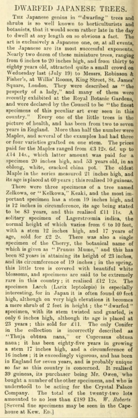 from Gardeners Chronicle 29th July 1899