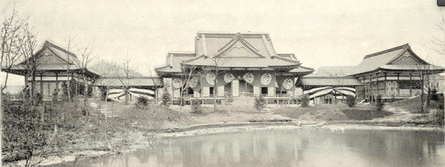 The Japanese Pavilion at Chicago 1893 from http://www.baxleystamps.com/litho/ogawa/ogawa_hooden.shtml