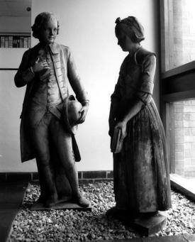  Two children in 18th century charity school uniforms. St John's Church of England Primary School, Leicester http://www.pmsa.org.uk/pmsa-database/2149/