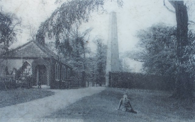 The Queen Anne Monument, photo early 1900s from one of the noticeboards in the grounds