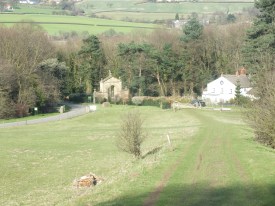 The view from the palladian Bridge back to the Strafford gate, entrance to one of the drives to the house. David Marsh, April 2106