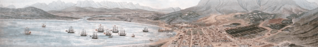 detail of a view of Cape Town by Johannes Schumacher, c.1776 xxxx
