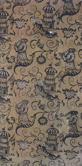 A paper showing oriental influence, probably by Abrahm Price of the Blue Paper warehouse c.1690-1700