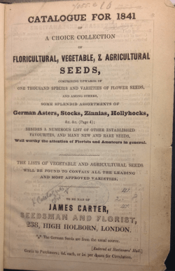 Carters 1841 catalogue British Library