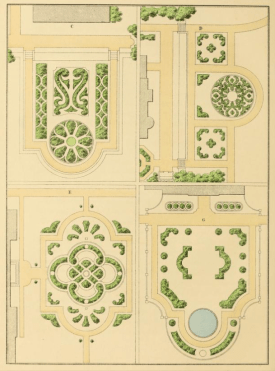 Desihns for parterres from The Art and Practice of Landscape Gardening , 1890