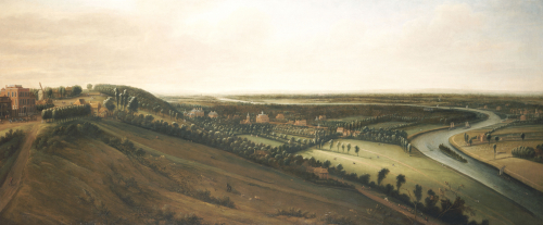 View From The Side Of The Richmond Hill Towards The Earl Of Rochester's New Park. Leonard Knyff (1650-1722). Oil On Canvas.